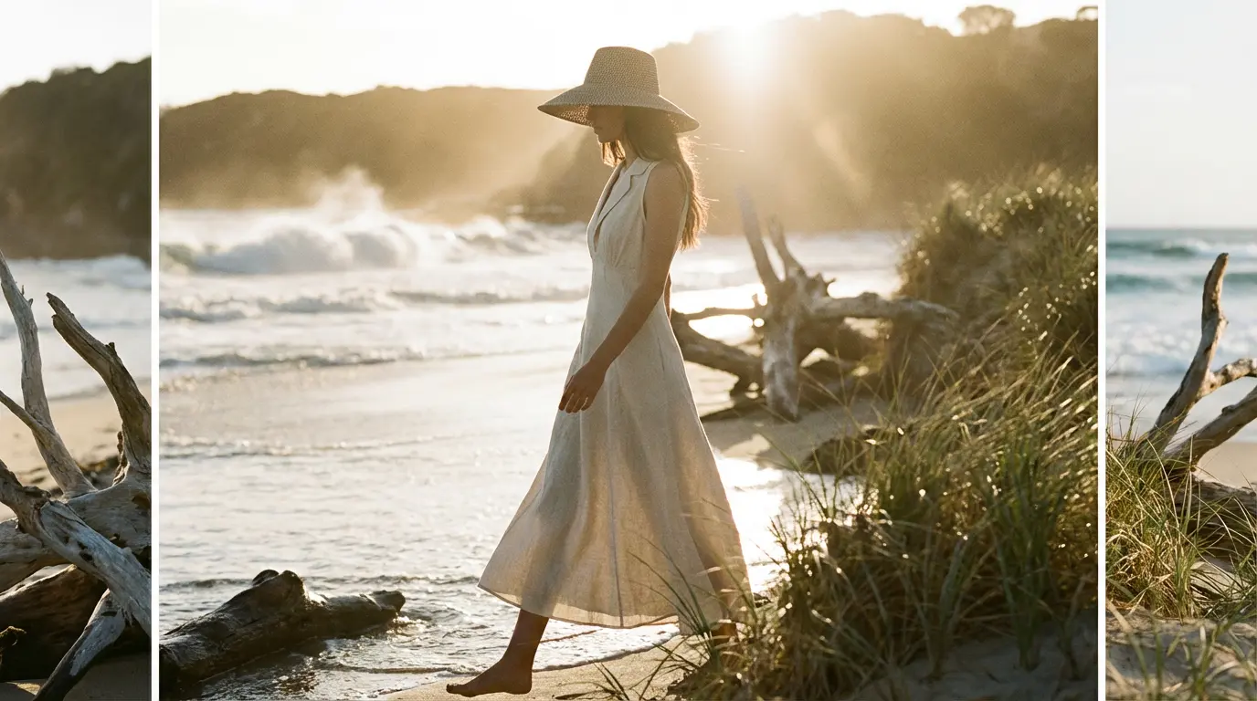 Robe en lin blanc pour femme